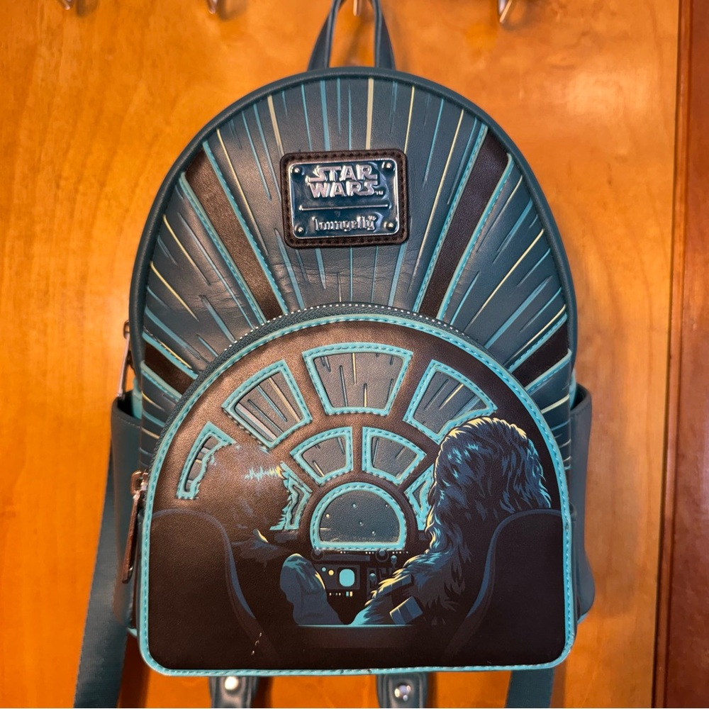 Loungefly Star Wars Unisex Backpack Teal Han Solo Fastest Ship In The Galaxy Bag
